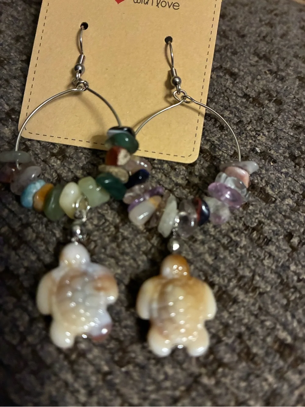 Handmade Multicolor Turtle Dangle Earrings